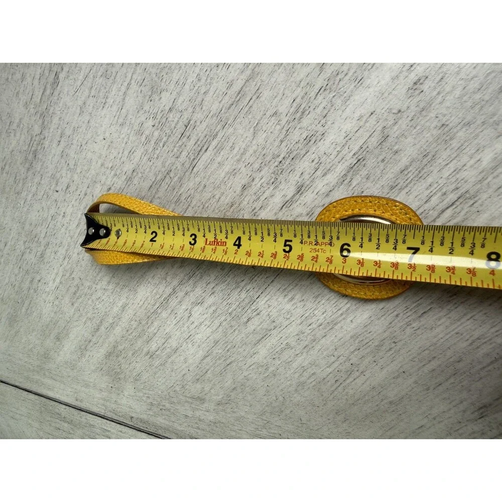 Vintage Joan Rivers Classics Mustard Yellow Leather Bag Charm Watch Square Gold